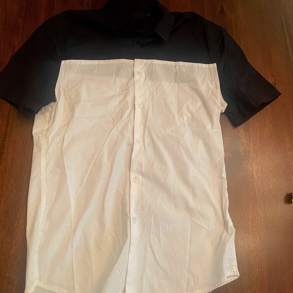 ASOS - black and white 2 toned shirt